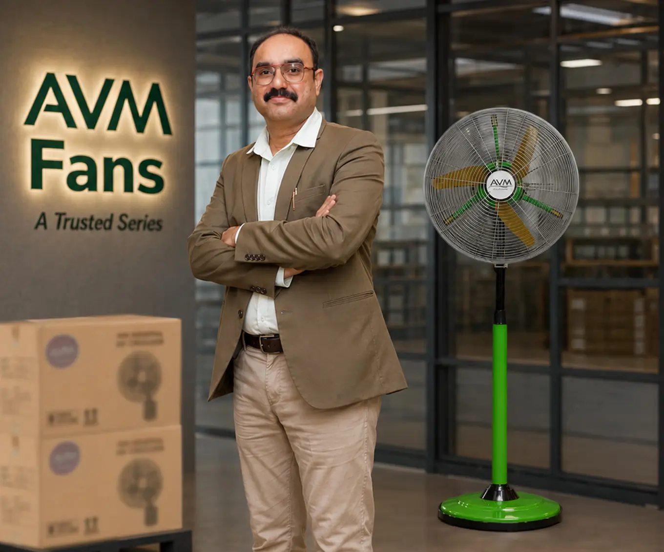 AVM dealer with industrial fan range