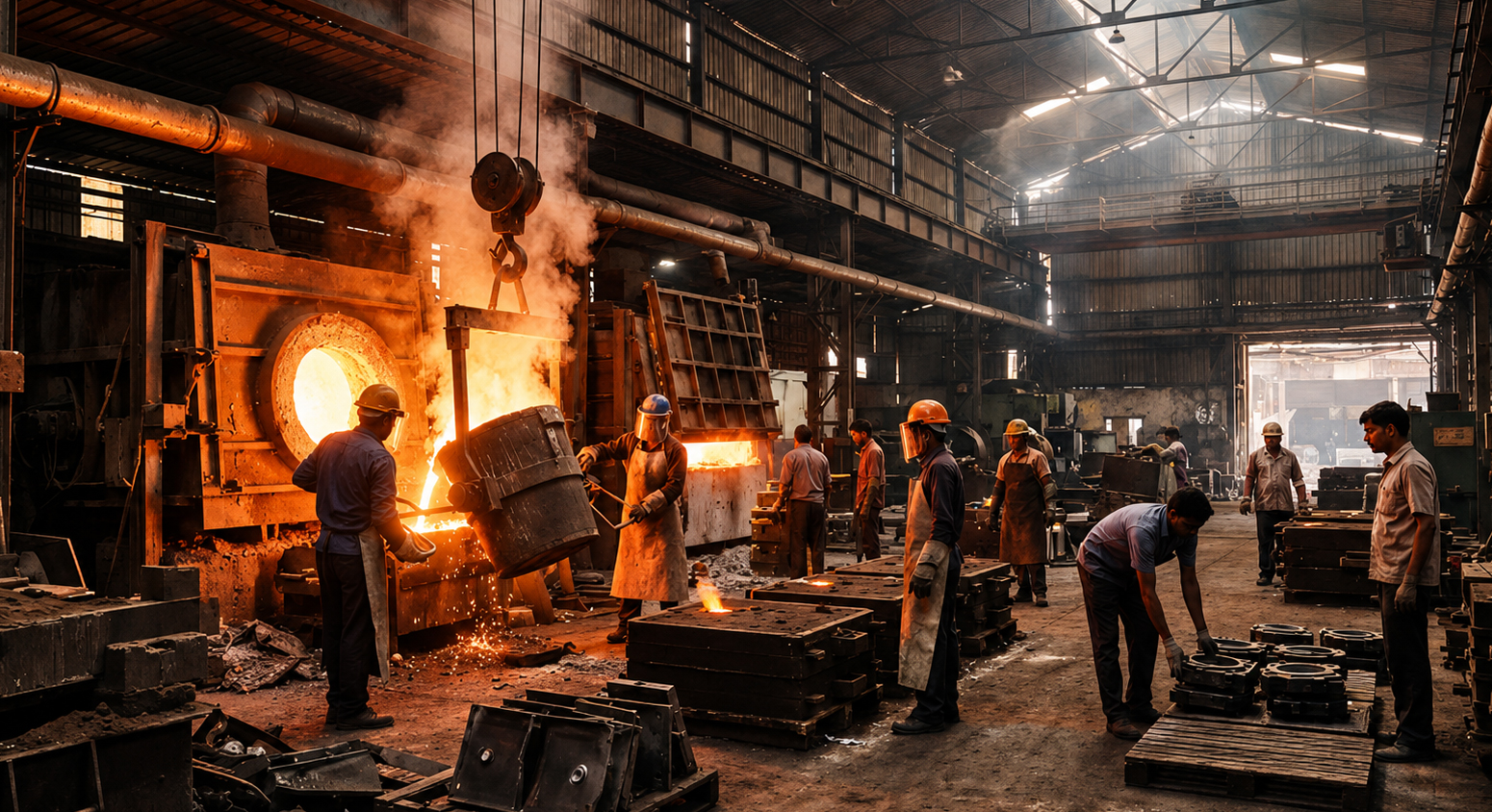 Industrial fans in a foundry
